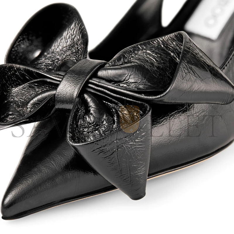JIMMY CHOO STAZ SLING BACK 70 BLACK VINTAGE METALLIC LEATHER PUMPS STAZSB70GWG JIMMY CHOO STAZ SLING BACK 70 BLACK VINTAGE METALLIC LEATHER PUMPS STAZSB70GWG
